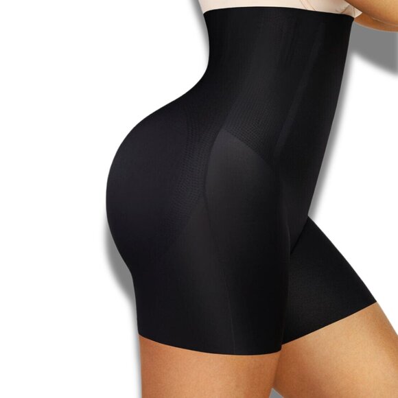 High-Waisted Black Shapewear Shorts - Picture 6 of 10